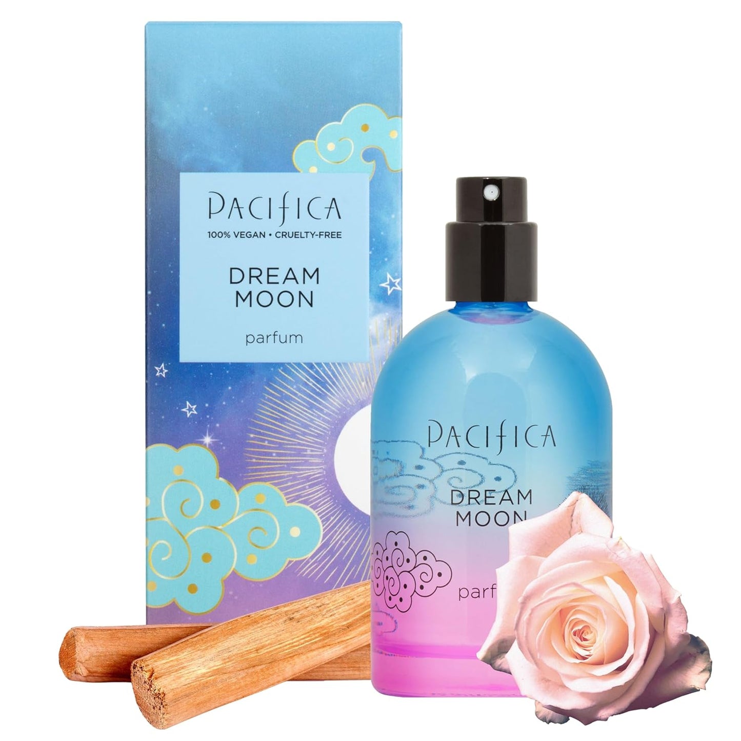 Pacifica Dream Moon Spray Perfume 2 fl oz – Bergamot, Pink Rose, Vanilla, Sandalwood & Patchouli – Clean, Vegan & Cruelty-Free Natural Perfume