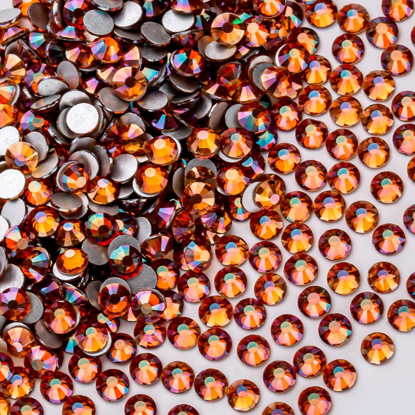 288Pcs Amber Crystal Rhinestones,Glass Flatback Rhinestones Gemstones for Nail Face Makeup Art Crafts Clothes Decoration - (SS30,6.5mm, Amber)
