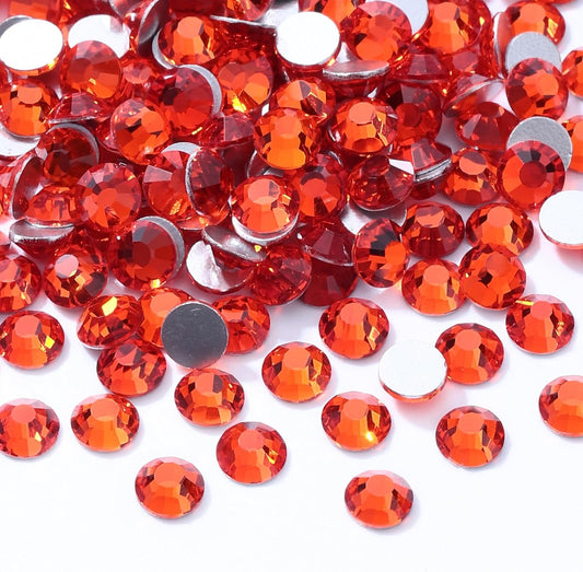 Hyacinth Flatback Rhinestones, Glass Rhinestones for Nail Art and Craft, Glue Fix, Loose Crystal Gemstones(Orange, SS20, 2880pcs, 4.6-4.8mm)