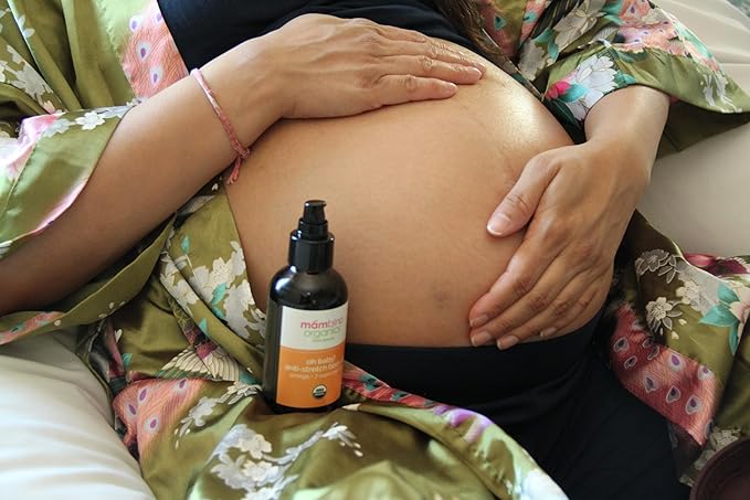 Second Trimester Set – All Natural Skincare Pregancy Gift Box – Anti-stretch mark Belly Oil, Moisturizing Body Oil, Face Polish, Face Moisturizer - Mambino Organics