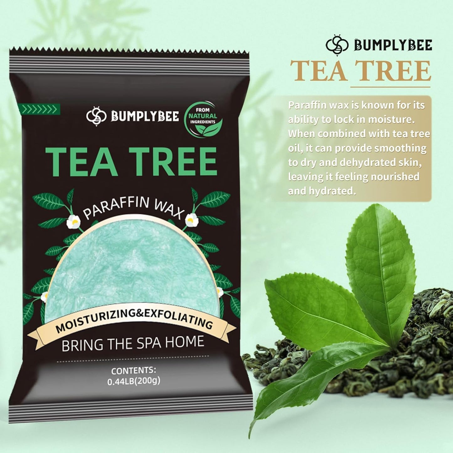 Paraffin Wax for Hand and Feet,10 Pack Tea Tree Paraffin Wax Refills for Hand & Foot Wax Bath, Moisturizing Hands Feet, Deep Hydration