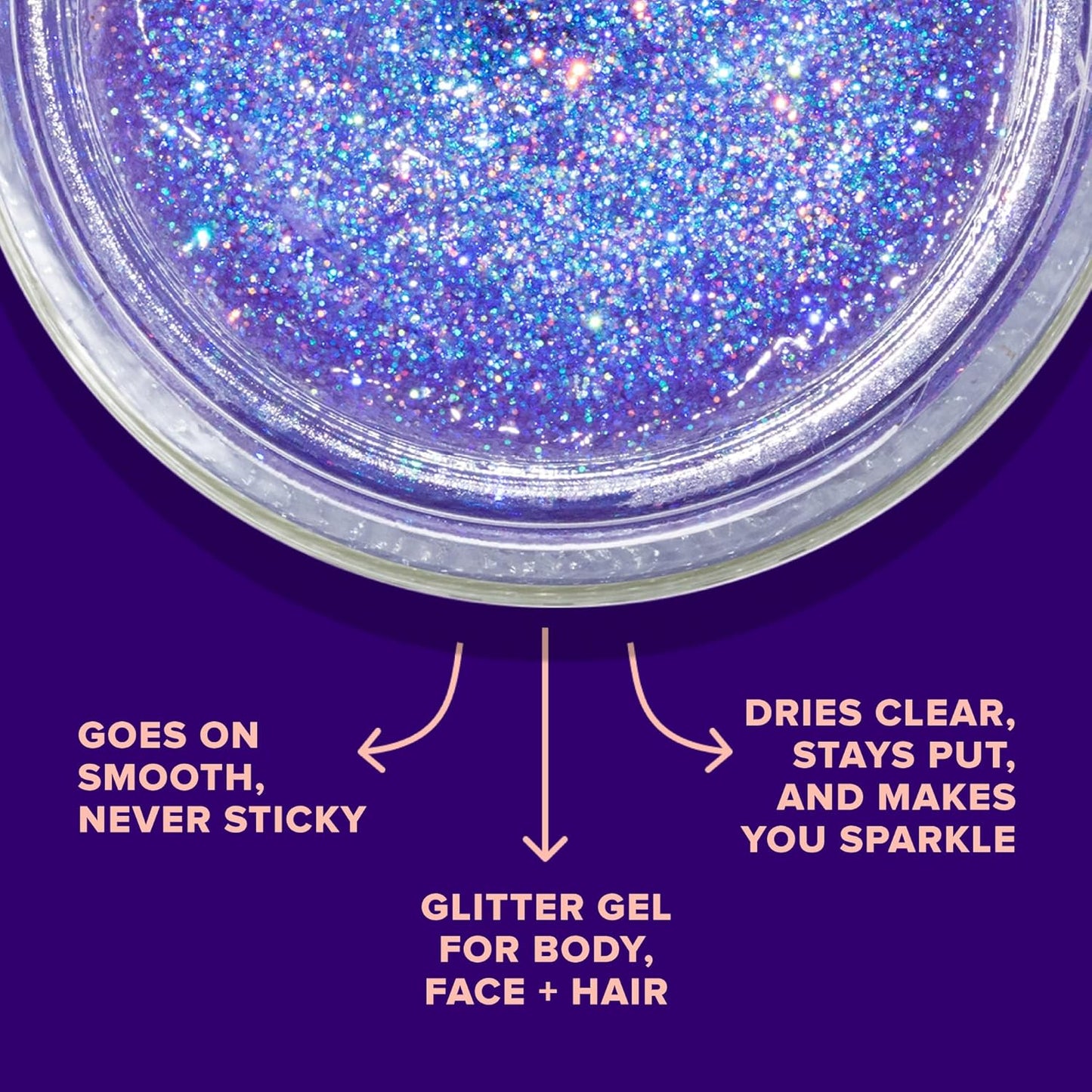 UNICORN SNOT Holographic Face Glitter & Body Glitter Gel | Glitter Makeup, Hair Glitter, Festival Rave & Anime Cosplay, Halloween Costume Makeup | Vegan & Cruelty Free, 1.7 oz Purple Glitter (UV)