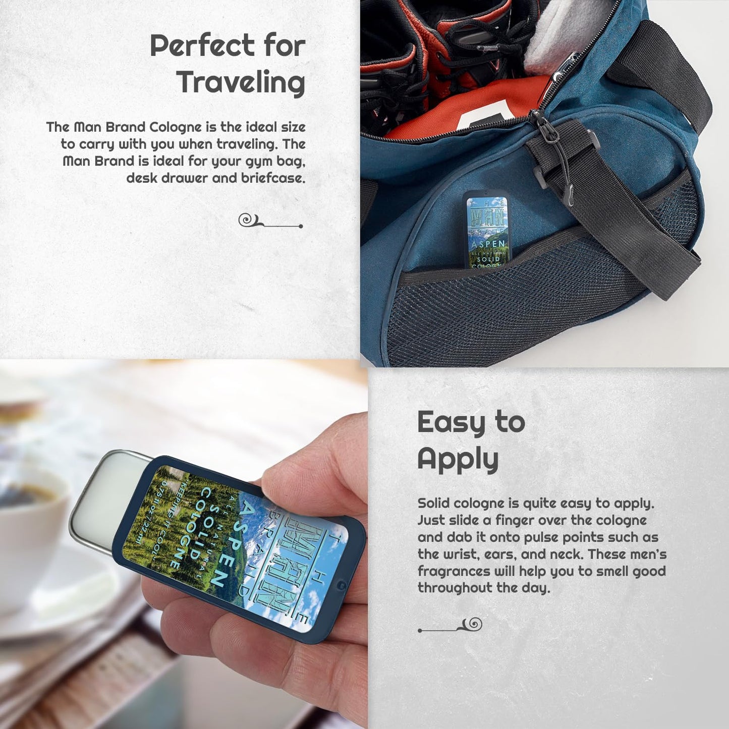 Aspen Solid Cologne for Men - Natural Wax, Redefined Fragrance (0.75 oz)