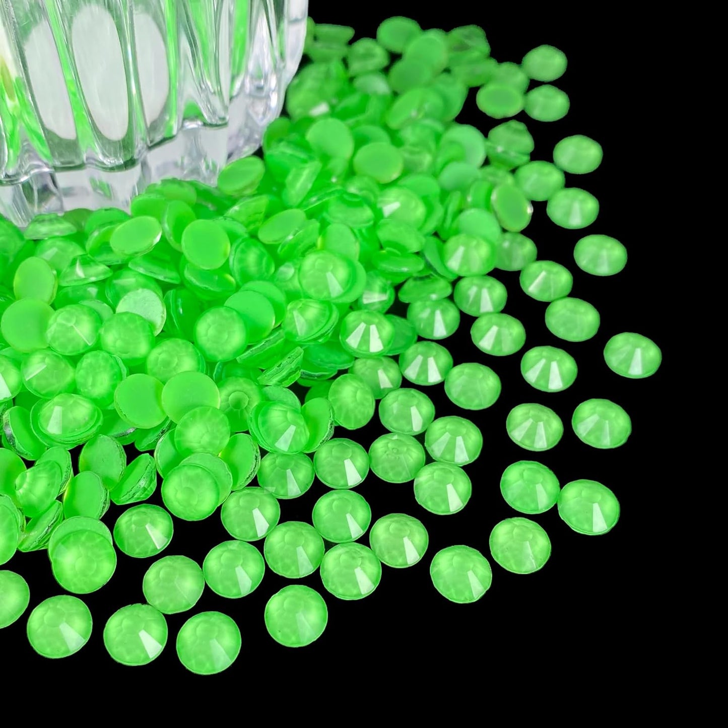 Flatback Glass Rhinestones,Bedazzler Gems 1440pcs Non Hotfix Crystal Rhinestones for Nail Charms Crafts Clothes Tumblers,Light Green Neon,SS20
