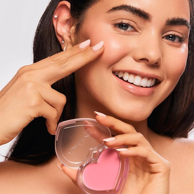 The Creme Shop Crème Blush Balm: Dewy Color Perfection with Aloe Vera. Buildable, Long-lasting, Easily Blendable for Naturally Rosy Cheeks. Embrace the Glow – Adore U