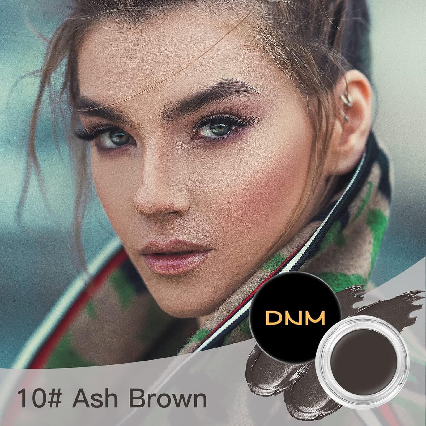 2Pcs Brow Pomade Set with Dual-ended Eyebrow Brush, High pigment Water proof Natural finish Eyebrow Makeup Set with Eyebrow Brush for Women and Girls（10#）