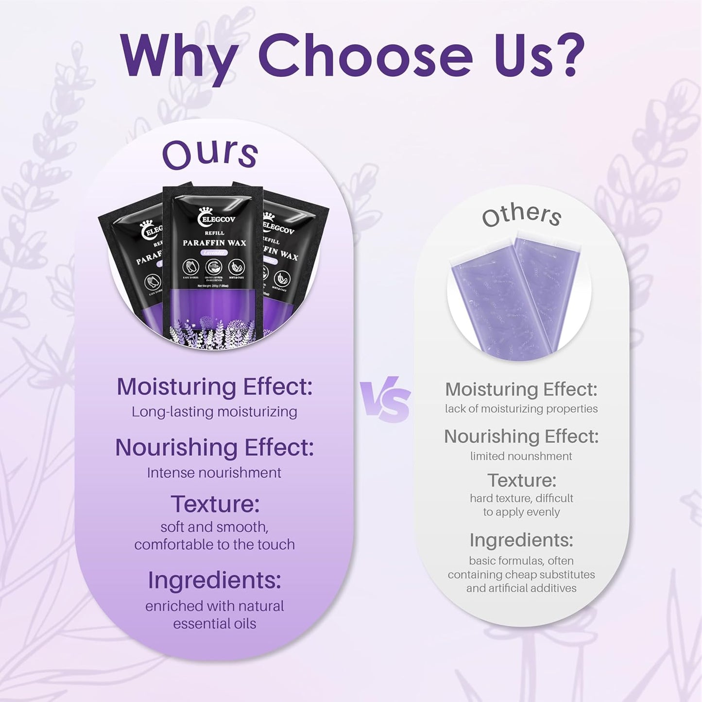 Paraffin Wax Refills-10 Pack Lavender Scented Paraffin Wax for Hand and Feet, Parrafin Wax Bath Blocks for Wax Machine, Relieves Muscle Fatigue, Deeply Hydrates, Moisturizes and Nourishes