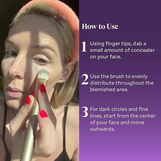 Fièra Concealer & Foundation Brush - Expert Tool for Cream & Liquid Makeup - Seamless, Even Application - Lightweight & Easy to Clean - Perfect for Use with Fièra Luxury Concealer