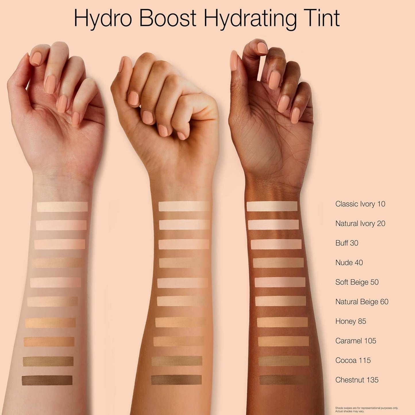 Neutrogena Hydro Boost Hydrating Tint Foundation Makeup for Dry Skin, with Hyaluronic Acid, Lightweight Oil-Free Water Gel, Non-Comedogenic 10 Classic Ivory, 1.0 fl. oz