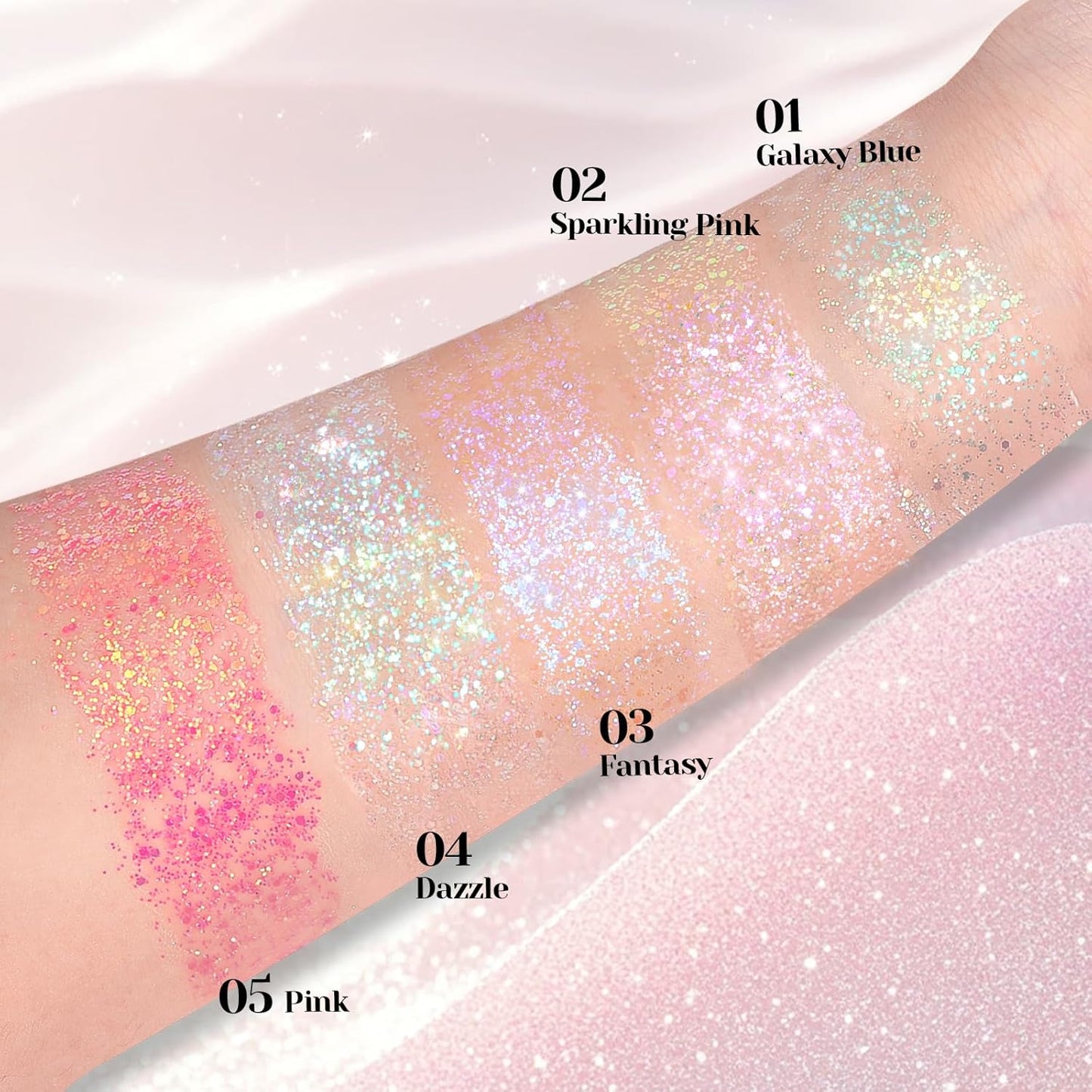 DAGEDAl Roll-on Body Glitter,Holographic Eye Face Hair Glitter Gel for Festival Outfit Mermaid Accessories,Chameleon Color Body Shimmer Makeup Rave Outfits Accessories for Women 50ml(Sparkling Pink)