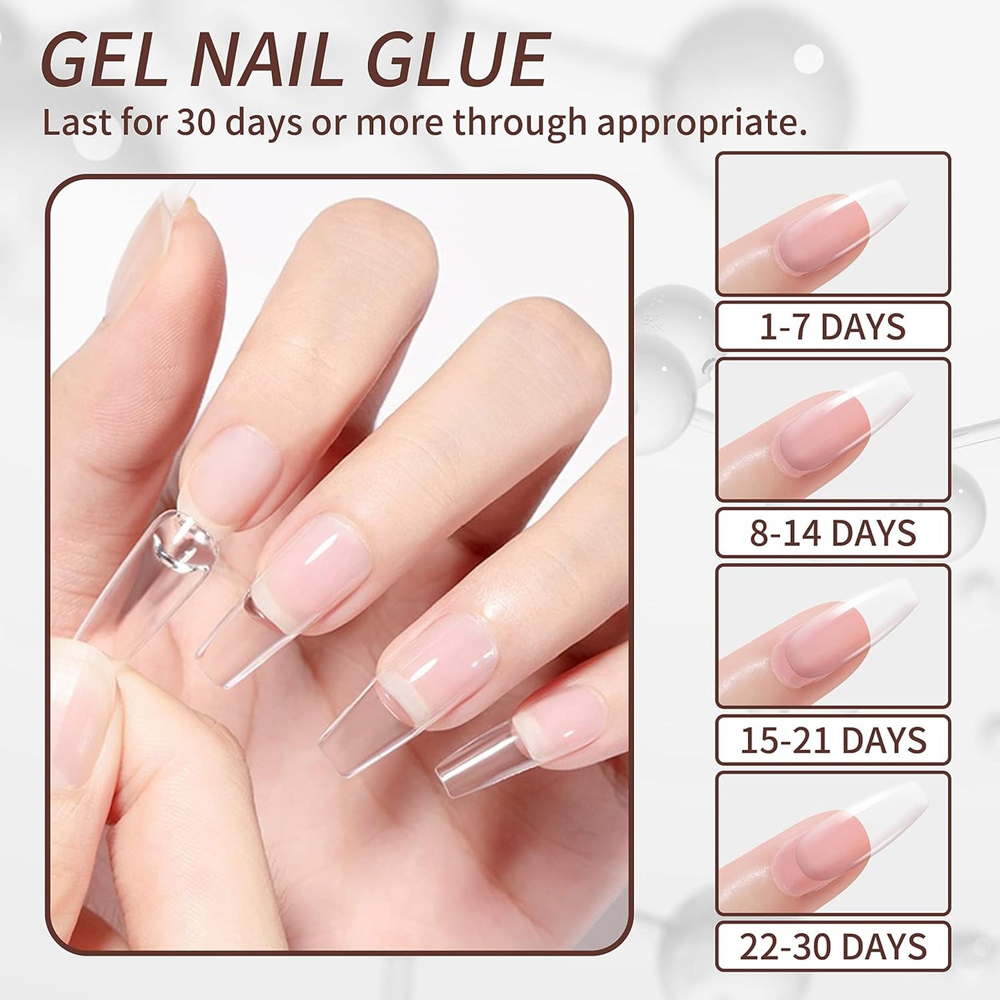 AIJIMEI Nail Glue for Acrylic Nails 20ml - Strong UV Gel Glue for FakeNails & NailTips - Quick Curing Nail Adhesive for Extensions - Salon-Grade Nail BondingGlue