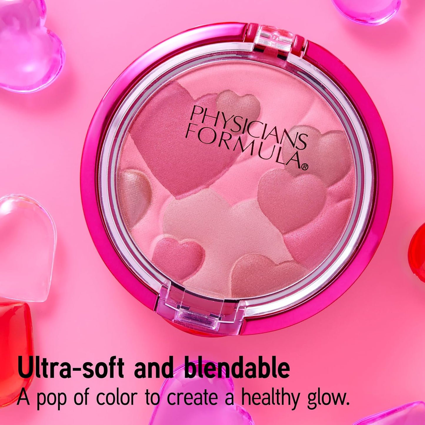 Physicians Formula Happy Booster Glow & Mood Boosting Blush, Silky Smooth Formula, Hypoallergenic, Blends Easily with Radiant Finish – Rose