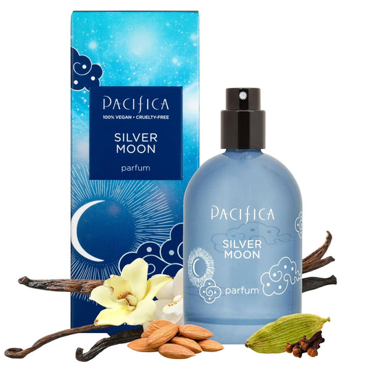 Pacifica Silver Moon Vanilla Almond Spice Perfume – Warm Gourmand Clean Fragrance for Women, 2 fl oz (Vegan & Cruelty-Free)