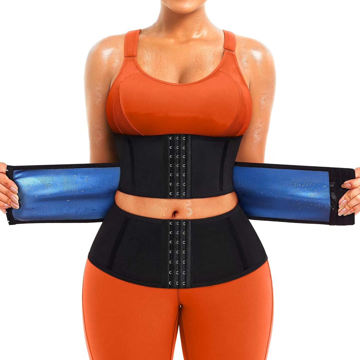 TrainingGirl Waist Trainer for Women Belly Working Out Trimmer Corset Sauna Sweat Belt Band Stomach Wrap Body Shaper Fajas