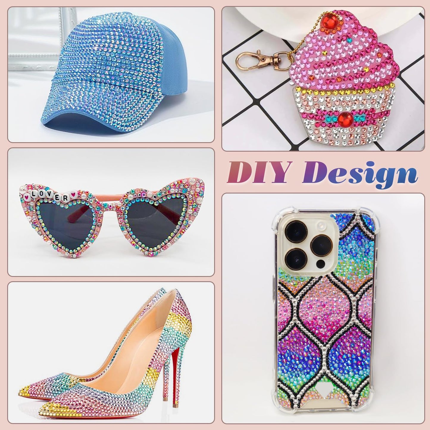 5000 PCS Flatback Rhinestones for Crafting and 3PCS B7000 Glue (Pack 2), 2 Boxes of Rainbow Resin Rhinestones Gems Charms for Bedazzling DIY Crafts Fabric Clothing Tumblers Shoes Nail Art