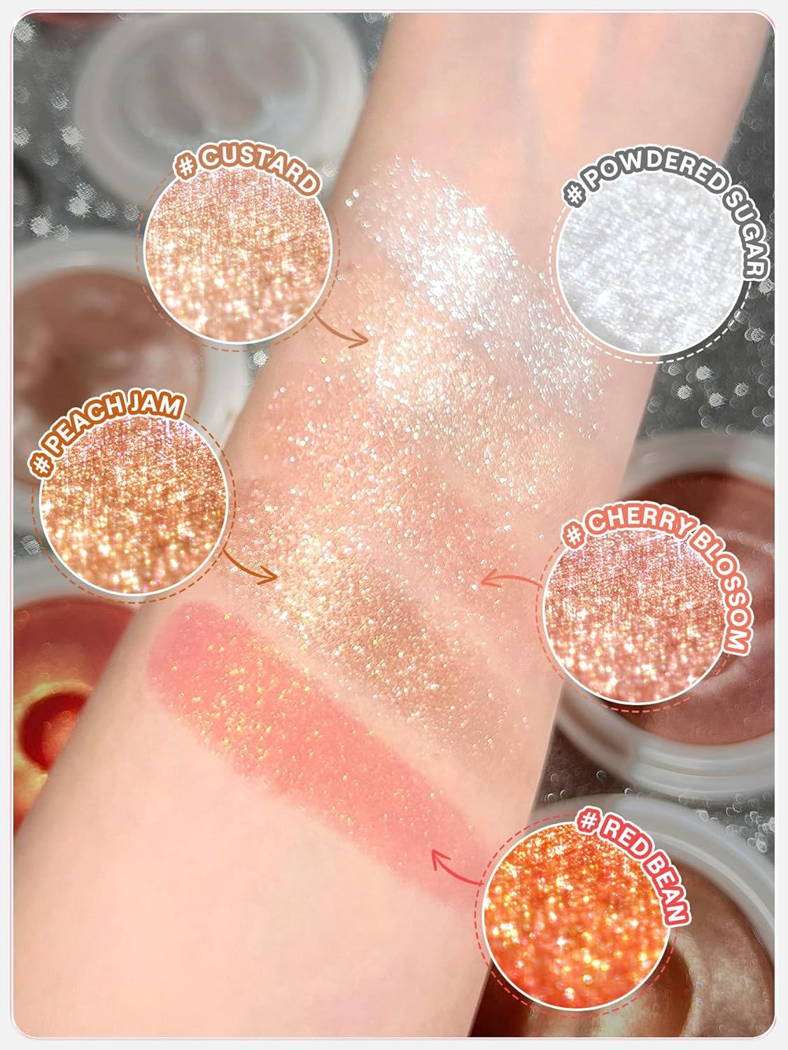 SHEGLAM Glowchi Bouncy Highlighter Mochi-like Formula Highlighter Long-lasting Shimmer Makeup-Custard