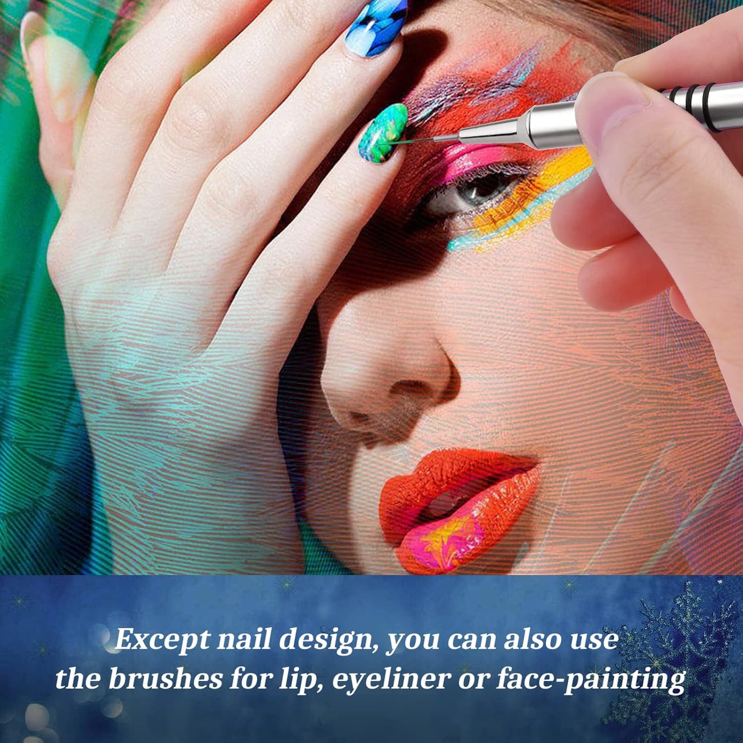 Nail Art Liner Brushes Set, 6Pcs Nail Art Design Brush Striping Thin Long Lines Dotting Drawing Pen, UV Gel Polish Painting Metal Handle Striper Brushes Size 5/7/9/11/20/25mm