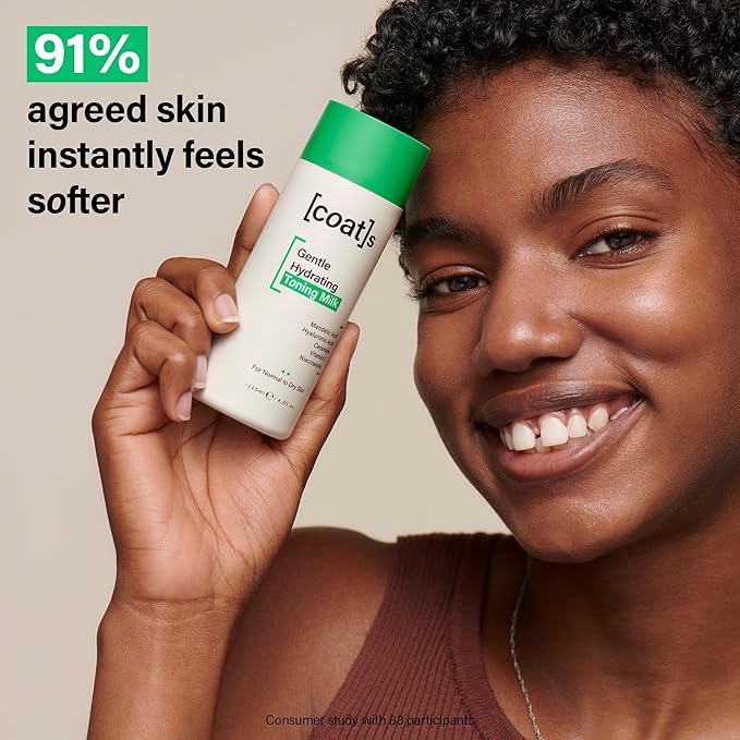 Coats Gentle Hydrating Toning Milk – Hydrates, Protects + Exfoliates to Help Prevent Breakouts – Dermatologically Approved + Clinically Proven – 4.2 oz