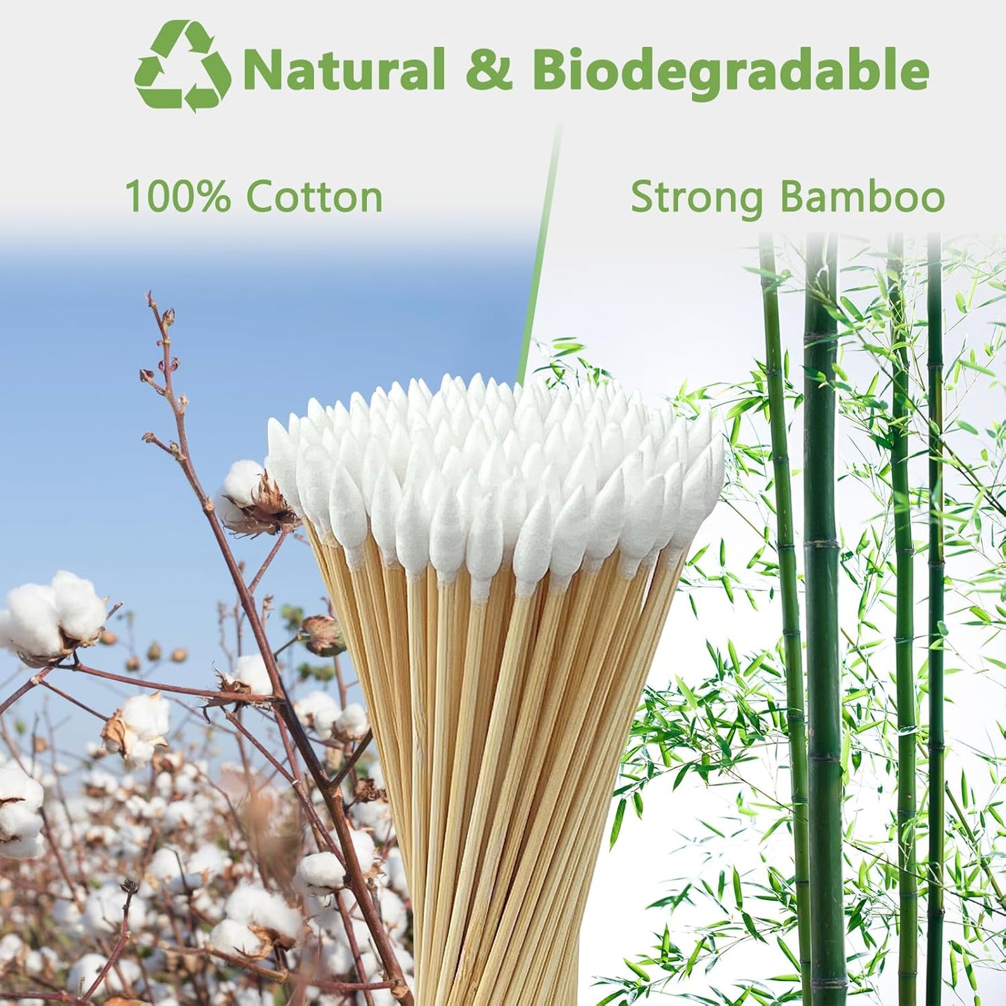 600/500/400 PCS Gun Cleaning Swabs - 6" Lint-Free Long Cotton Swabs Bamboo Handle, Precision Firearm Maintenance Kit Electronics Instruments, Professional Supplies with Reusable Storage Case