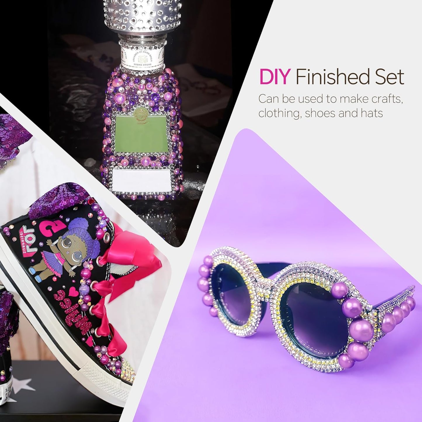 60g Pink White Flat Back Pearls Rhinestones for Crafts Mixed Size 3mm-10mm AB Color Round Half Pearls Flatback Pearl Beads and Resin Rhinestones Set for Face Art