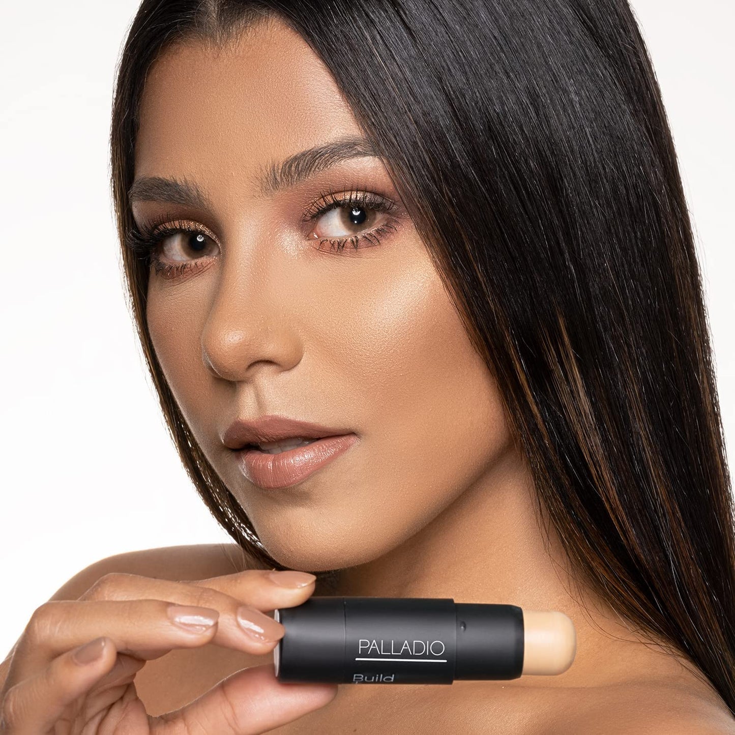 Palladio BUILD & BLEND Foundation Stick, Medium Coverage Buildable Contour Stick for Face, Ultra Blendable Creamy Formula for a Natural Shine Free Finish, 0.25 Ounce (Natural Ivory)