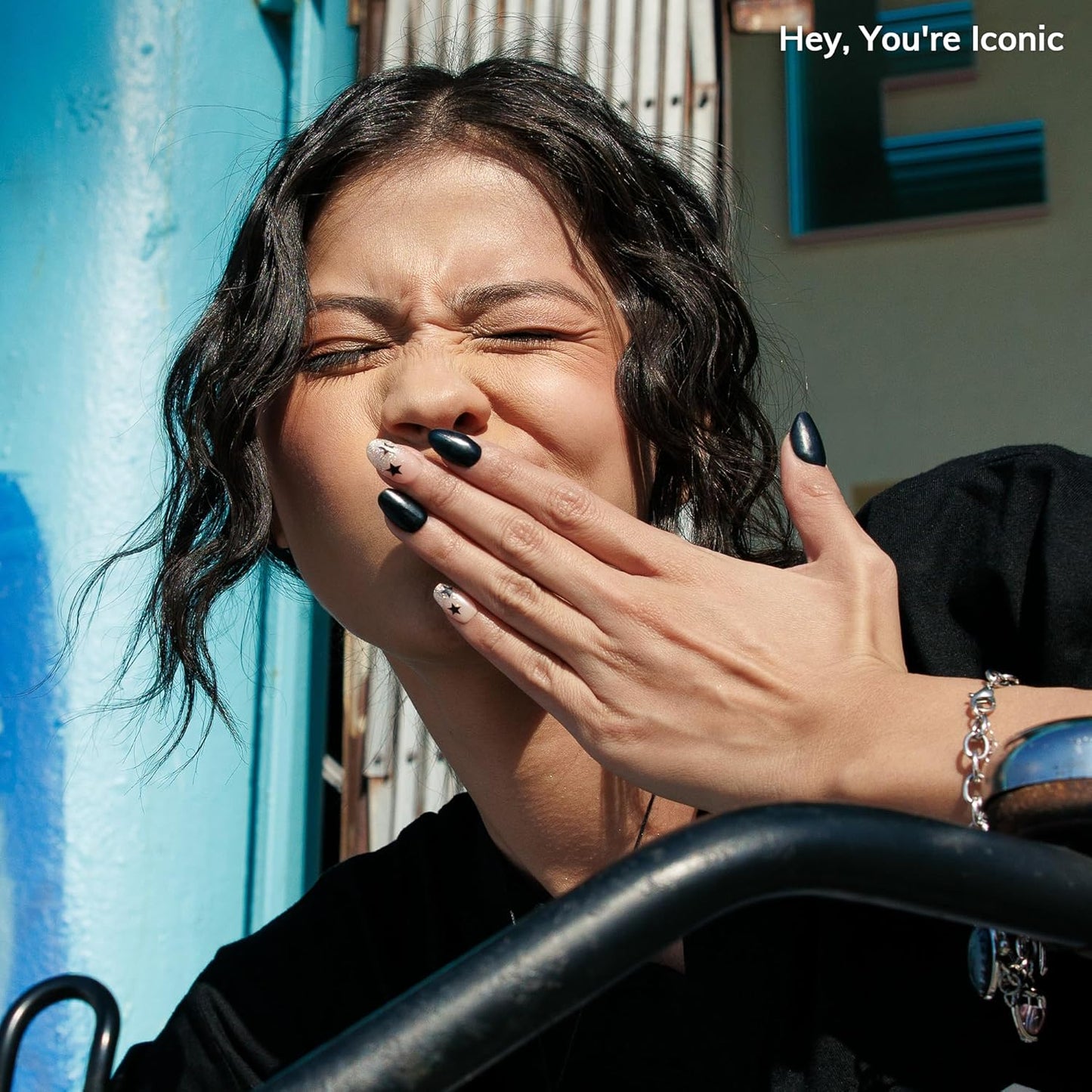 Semi Cured Gel Nail Strips | No LED Lamp Needed | Spring, Marble, Pink | Easy Apply & Remove, Salon Quality | Includes 28 Strips, 1 Prep Pads, Nail File & Wooden Stick - Hey, You're Iconic