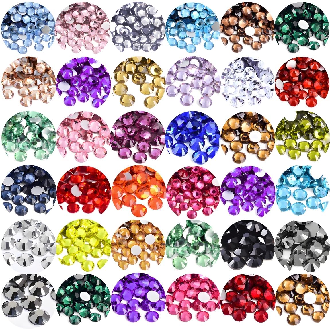 Flatback Rhinestones Round Gems for Nails Art and Crafts 620Pcs SS30 6mm Glitter Crystals Stone DIY Bags Clothes Shoes (Dark Grey)