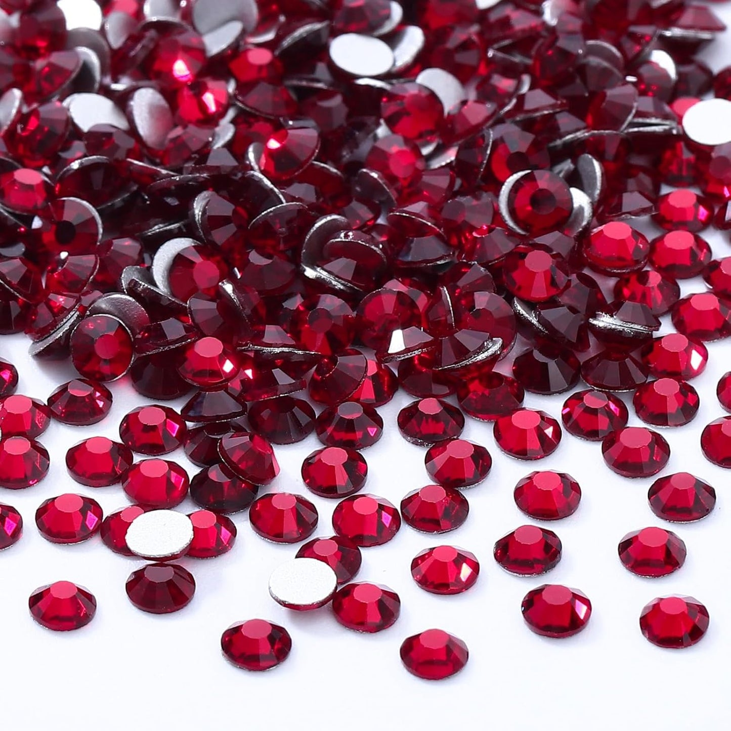 Siam Flatback Rhinestones, Glass Rhinestones for Nail Art and Craft, Glue Fix, Loose Crystal Gemstones(Siam, SS16, 2880pcs, 3.8-4.0mm)