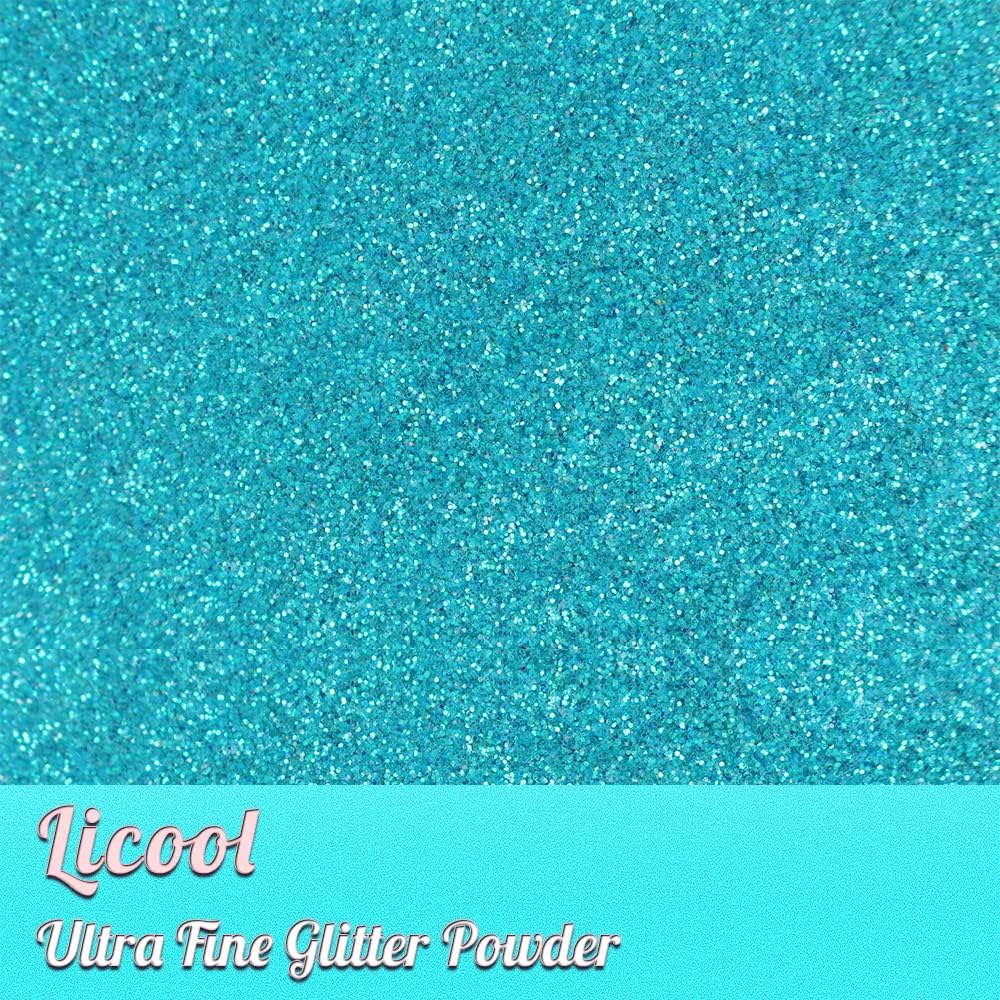 100g/3.5oz Pack Iridescent Rainbow Fine Glitter for DIY Craft, Epoxy Resin, Tumbler Making, Festival Decor, Makeup, Body, Eye, Nail Art (Iridescent Light Blue)