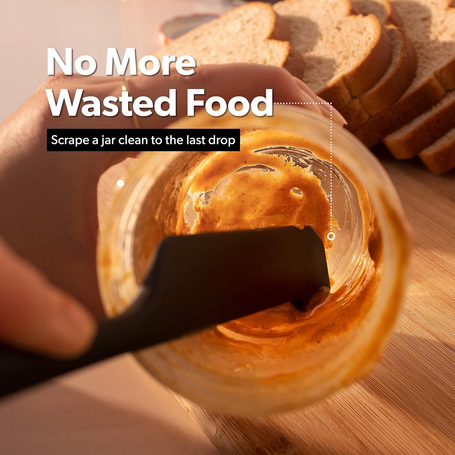 DI ORO Silicone Jar Spatulas for Scraping - Rubber Spatulas Silicone Heat Resistant - Kitchen Spatulas Nonstick Cookware Safe - Silicone Utensil Set for Blenders, Mixing, Baking, & Makeup (5pc, Black)