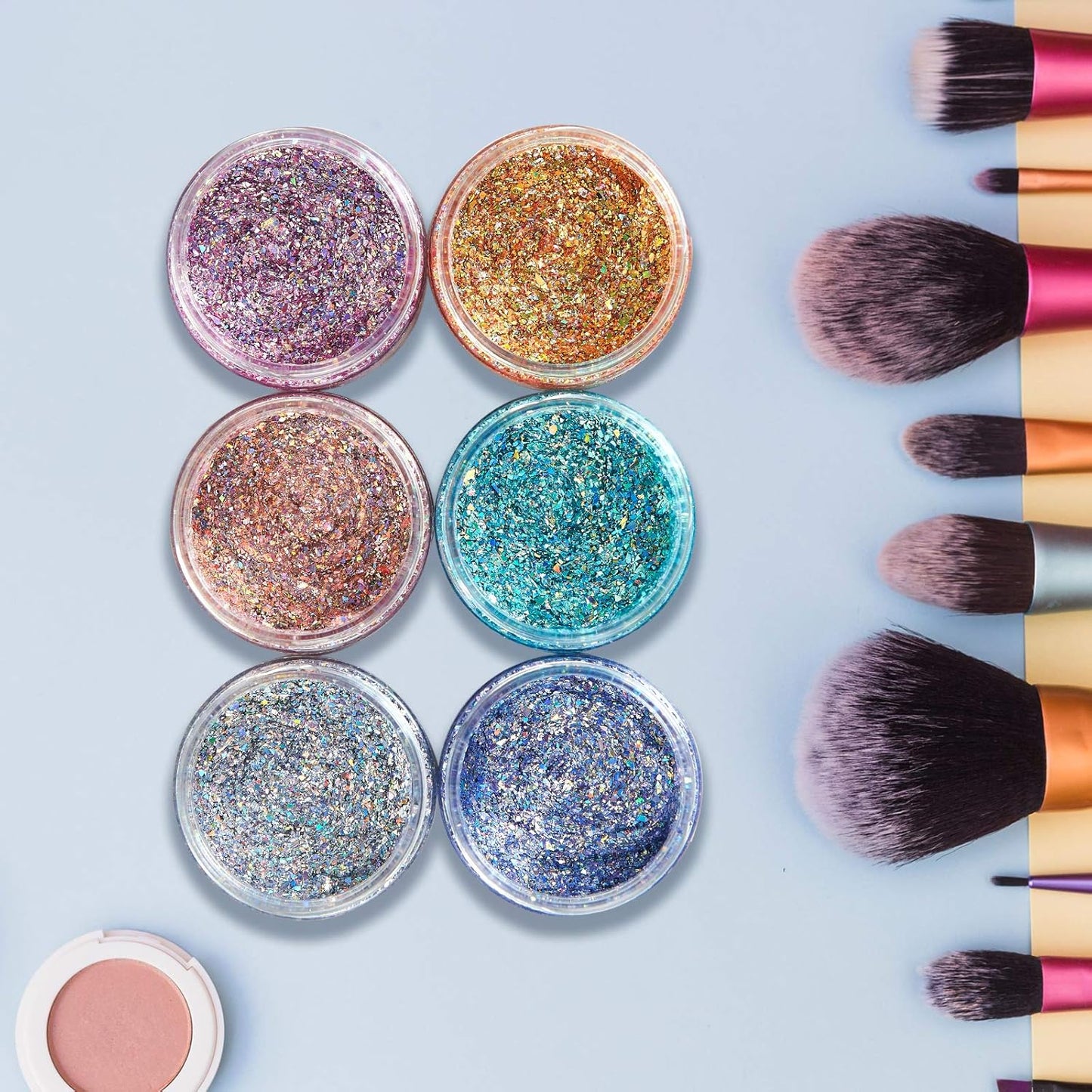 ﻿Eternal Moment 36 Pack 2 OZ Plastic Jars Round Clear Cosmetic Container Jars with Lids, Perfect for Lotion, Cream, Ointments, Makeup, Eye Shadow, Rhinestone, Samples, Pot, Travel Storage