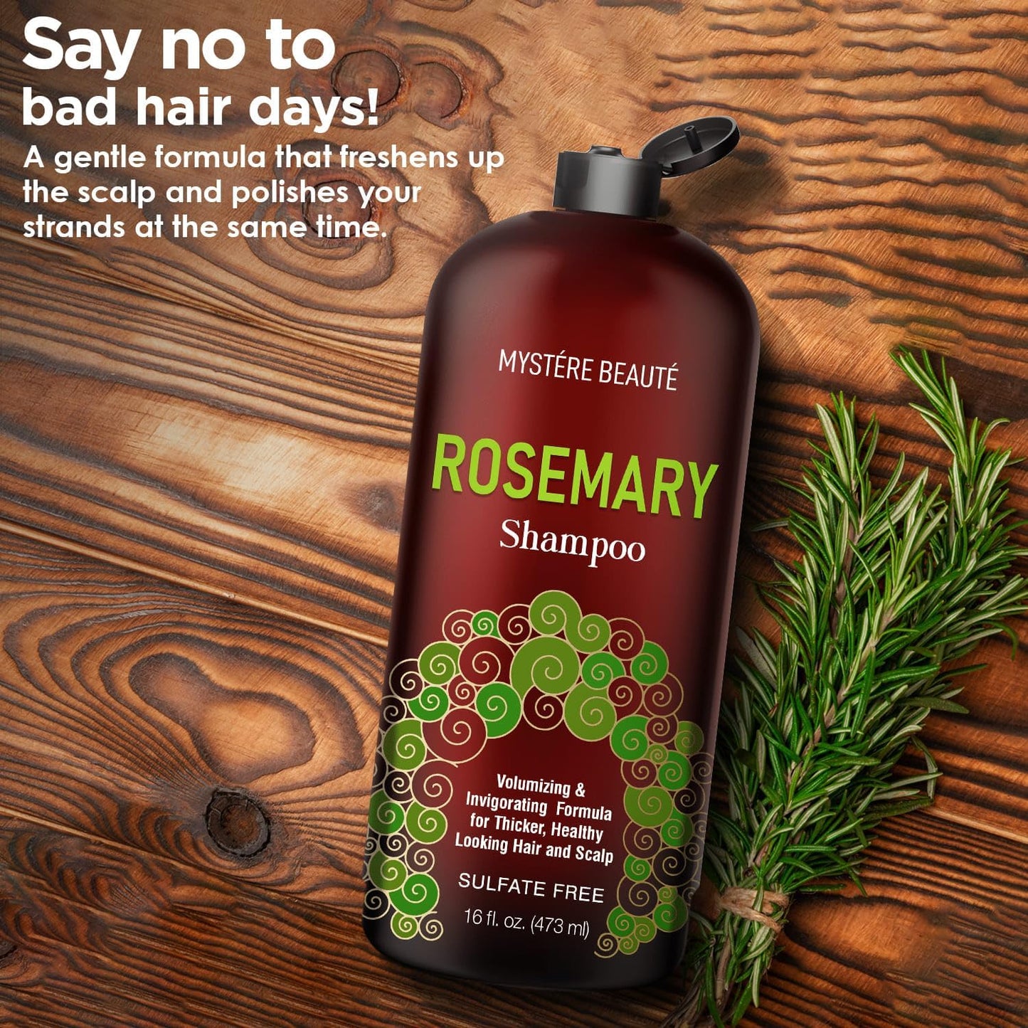 Rosemary Shampoo - Rosemary Shampoo for Hair Growth Organic - Promotes Hair Growth & Scalp Health - Volumizing Formula for Thicker Healthier Hair - Sulfate & Paraben Free, for Men Women - 16 fl oz