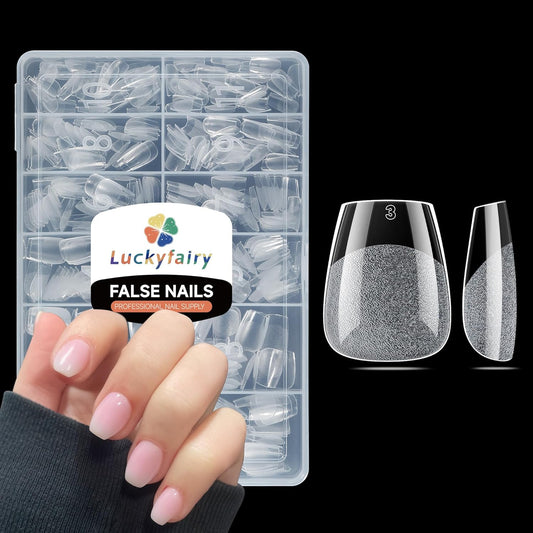 Extra Short Coffin Nails Tips: XS 360Pcs Pre-shape Press on Short Nails Full Cover Gel Tips, 12 Sizes Clear Coffin Nail Acrylic False Fake Nails Extension DIY Salon