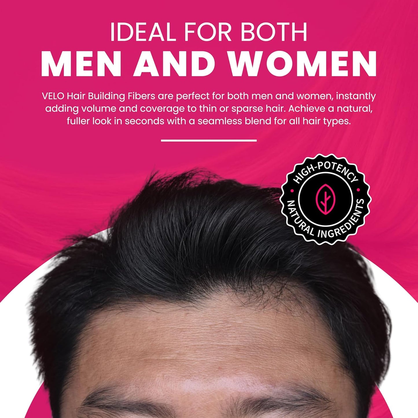 VELO Hair Building Fibers for Thinning Hair –MEDIUM BLONDE Hair Fibers for Men & Women – Covers Bald Spots, Hairline Powder, Hair Thickening Fibers – Hair Filler Powder for Fuller-Looking Hair – 30g