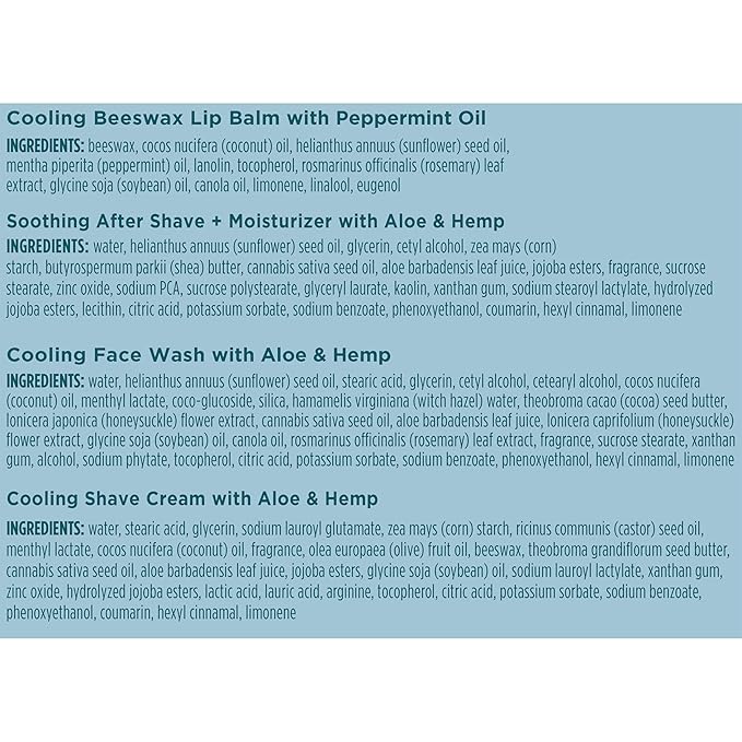 Burt's Bees Gifts Ideas - Grooming Essentials Kit, 4 Products for Men - Cooling Face Wash, Shave Cream, Soothing Moisturizer After Shave & Original Beeswax Lip Balm