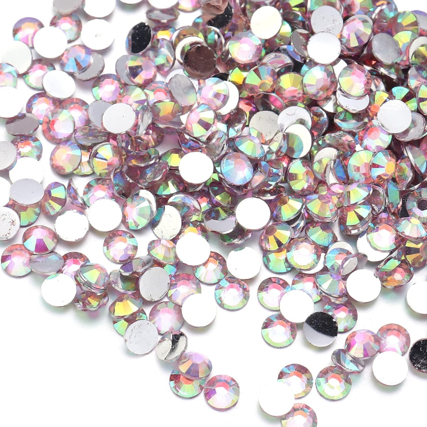 Multi Size 3mm 4mm 5mm Rhinestones Set for Nails Crafts Champagne Non Hotfix Rhinestones Nail Gems Rhinestone AB Color&Round Flat Back Resin Rhinestone for Makeup Clothes Shoes Eyes Bottles Crafts
