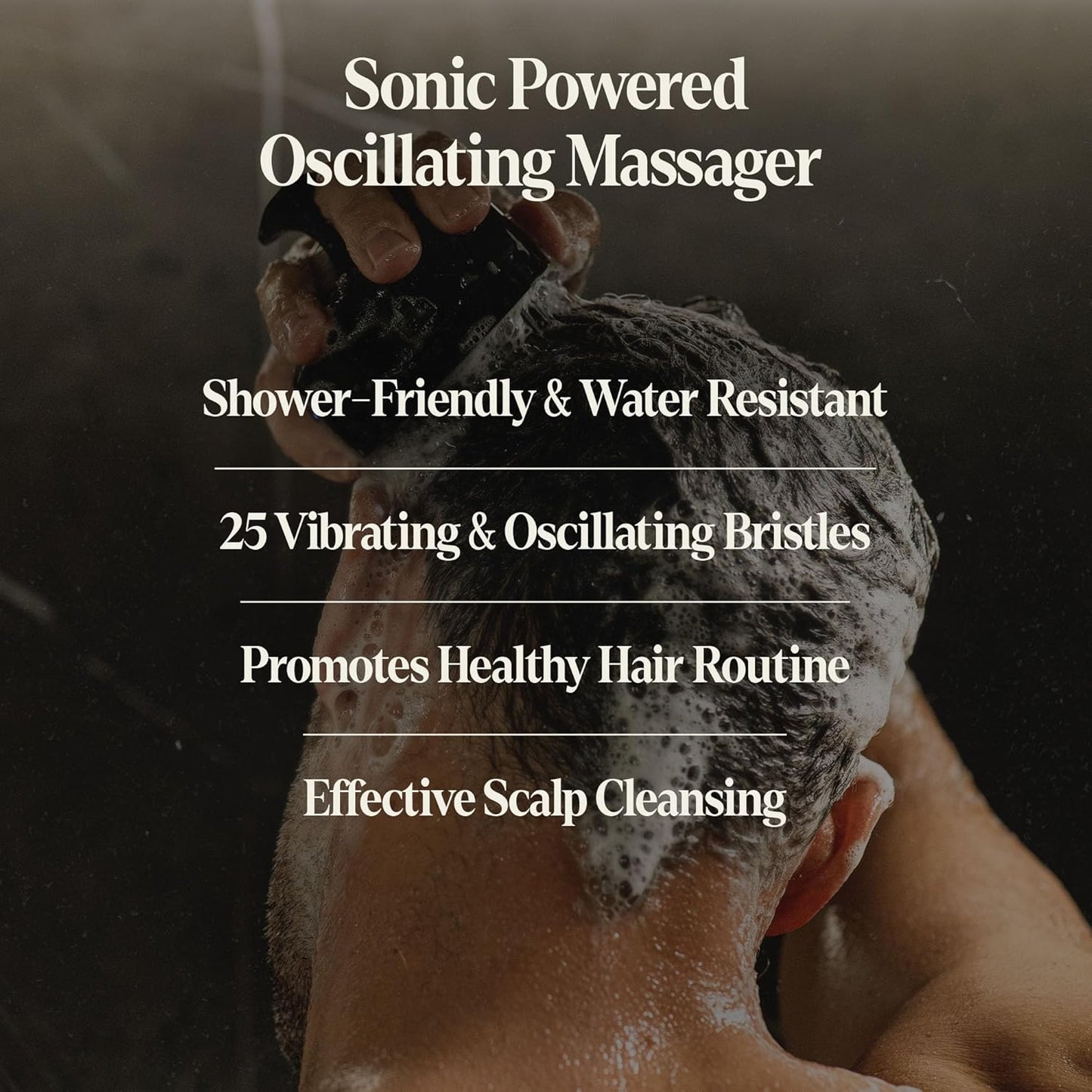 Black Wolf Sonic Scalp Head Massager & 100% Pure Argan Oil Bundle - Hair Care Products for Healthy Looking Hair & Scalp - Men's Shower & Bathroom Essentials Set