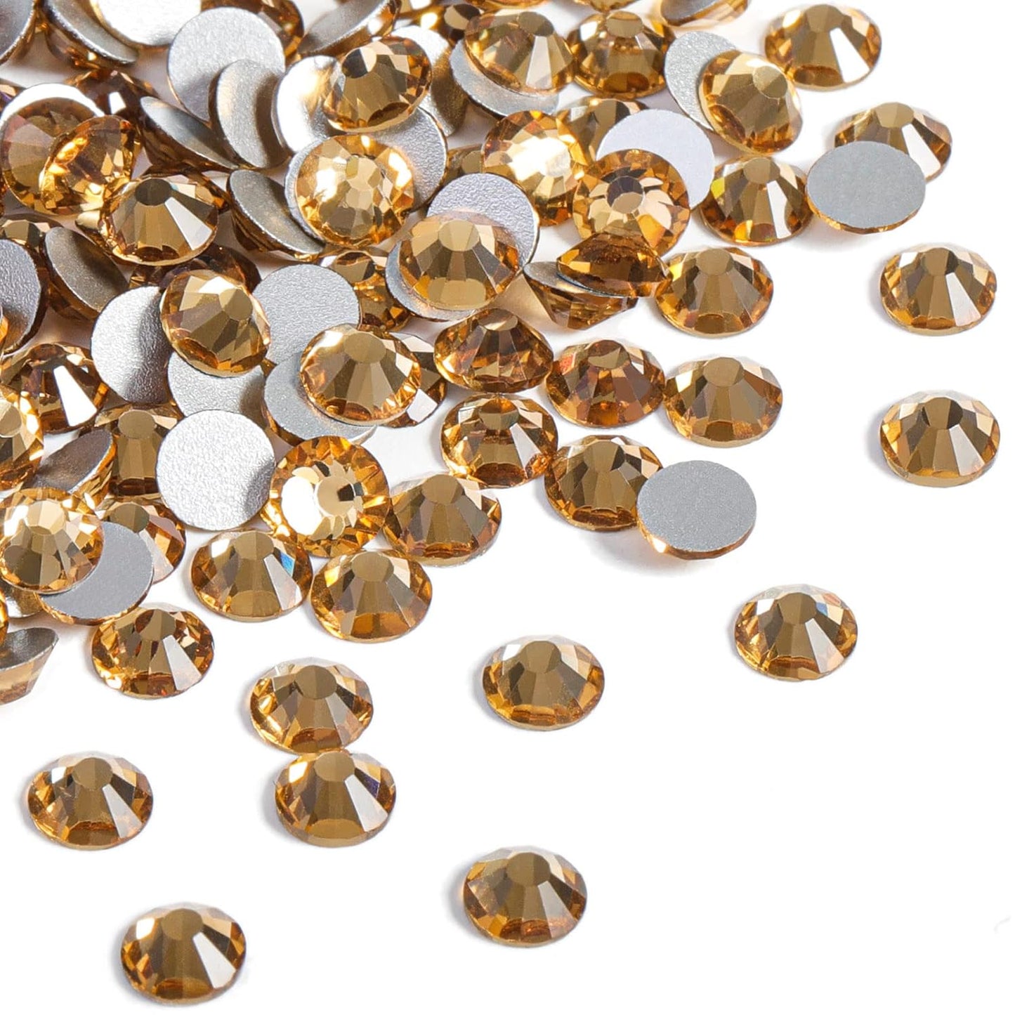 beadsland 288 Piece Flat Back Crystal Rhinestones Round Gems, Lt Colorado Topaz (SS30(6.3-6.5mm))