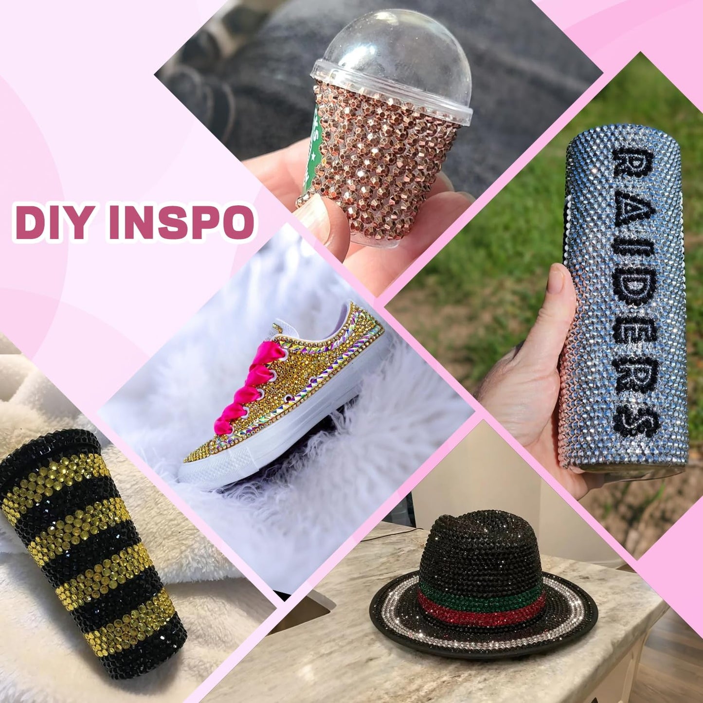 20000Pcs Metallic Rhinestones for Bedazzling with 1Pcs B7000 Jewelry Glue, Resin Rhinestones for Crafting Crafts DIY, Bedazzler Kit Gems for Clothing Shoes Tumblers Nail Art Assorted Size 3/4/5/6mm