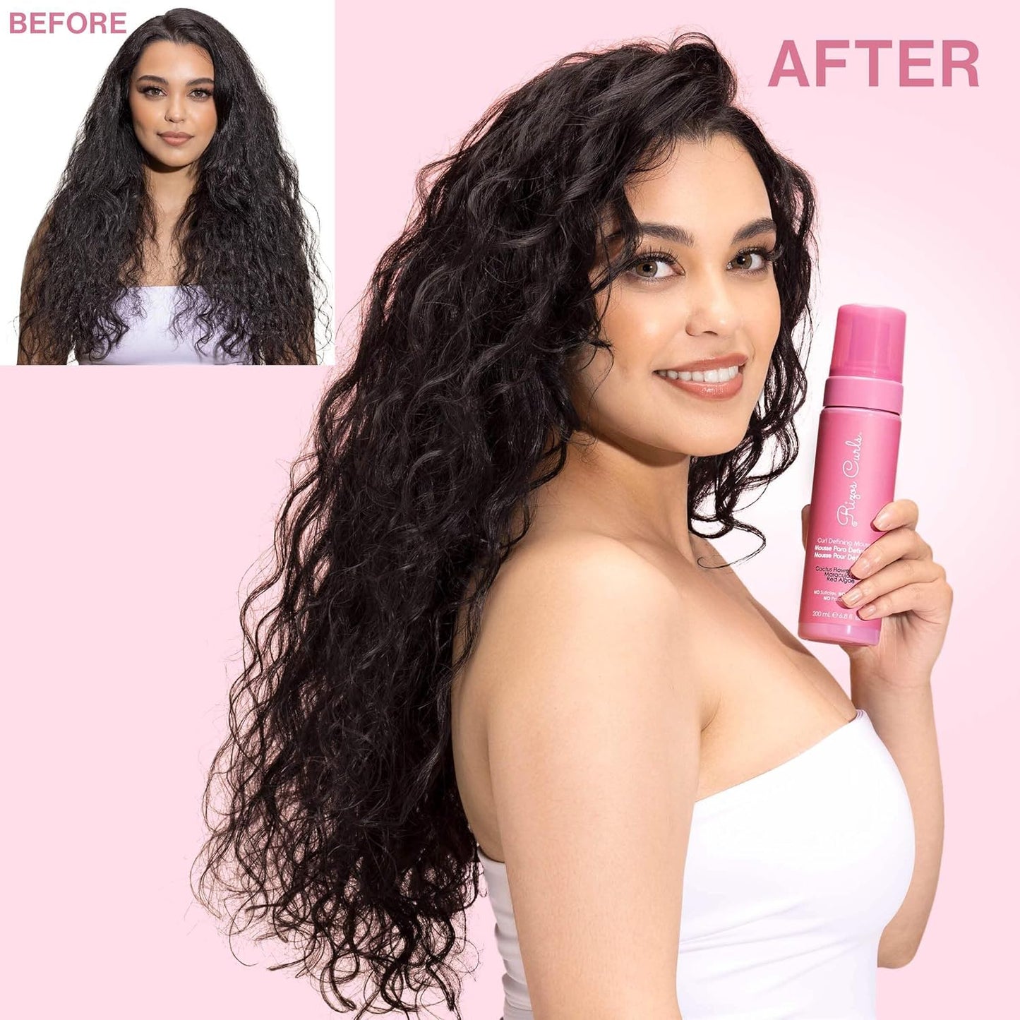 Rizos Curls Curl Defining Mousse – Lightweight Foam for Volume & Hydration – Shine & Definition for Every Curl Pattern: Wavy, Curly, Coily 1a–4c Hair Types – Sulfate & Paraben Free