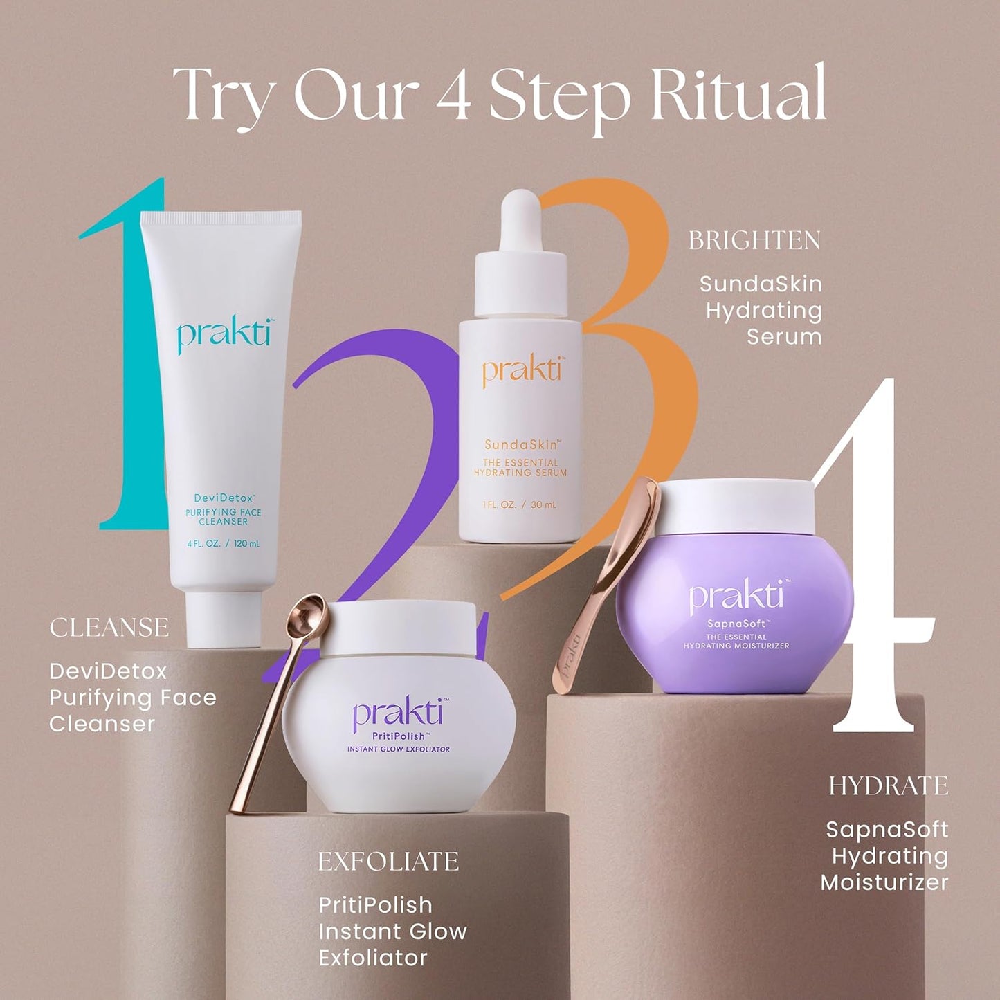 Prakti SundaSkin Essential Hydrating Serum, Firms, Smooths & Evens Skin Tone with Niacinamide & Hyaluronic Acid, 1 fl oz