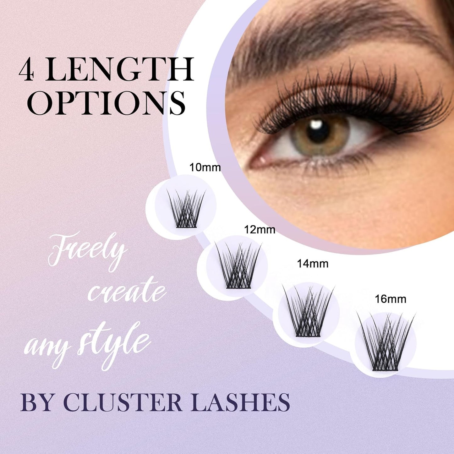 GAQQI Lash Clusters, GQ03 False Eyelashes DIY Lash Extensions D Curl 168PCS Cluster Lashes 12MM, Wispy and Natural Look (GQ03,12mm,D Curl)
