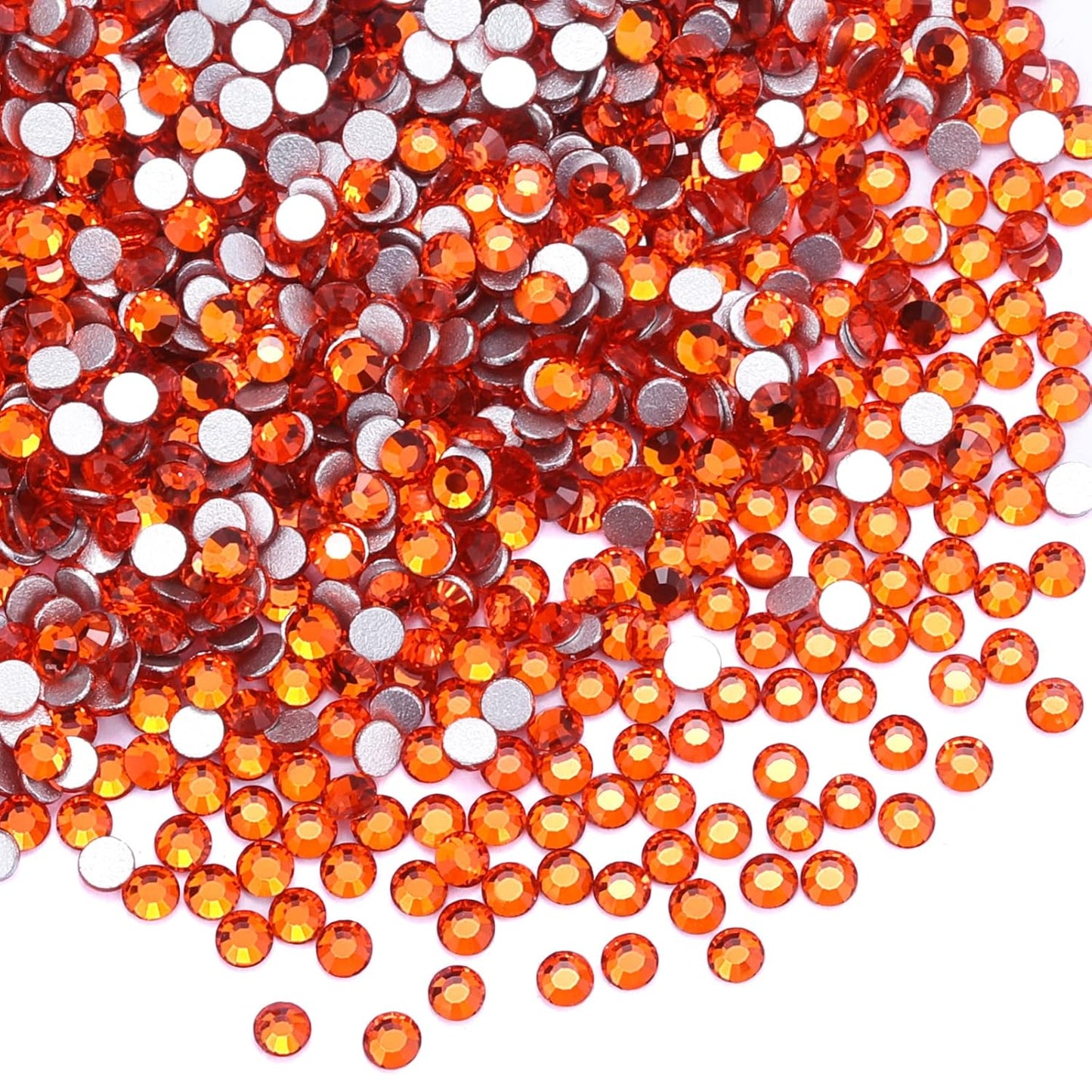 3000Pcs Orange Crystal Rhinestones,Glass Flatback Rhinestones Gemstones Mini for Nail Face Makeup Art Crafts Clothes Decoration - (SS8,2.4mm,Orange)