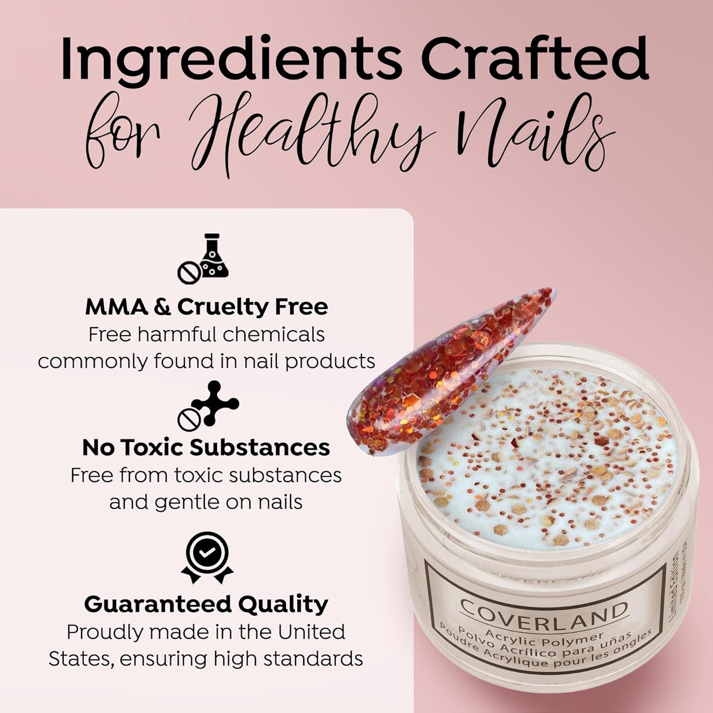 Tones Coverland Acrylic Nail Powder "Pumpkin Spice" - Limited Edition Acrylic Powder for Nail Design, Sculpting, and Masking Nail Bed Imperfections - Professional Acrylic Nail Supplies - (1.5 Oz)