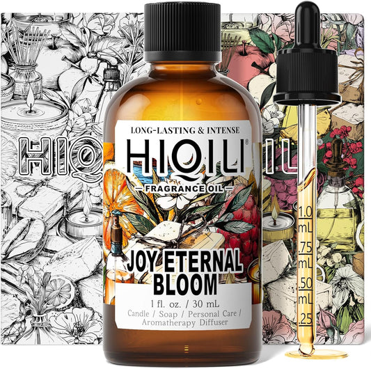 HIQILI Joy Eternal Bloom Fragrance Oil for Aromatherapy Diffuser, Candle & Soap Making, Long-Lasting Scents for Air Freshener - 1 Fl Oz