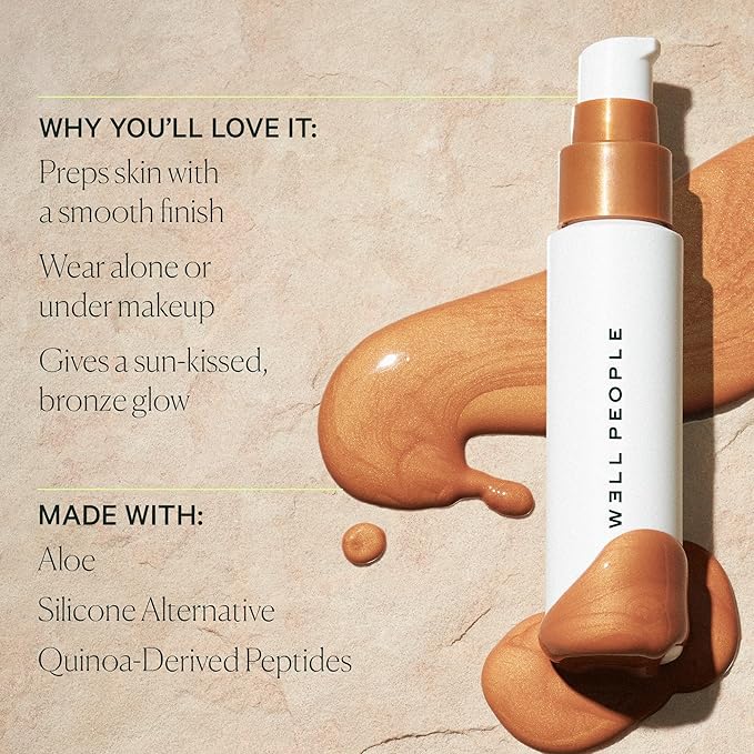 Well People Bio Bronzing Priming Serum, Nourishing Primer For Long-Lasting Makeup & A Healthy Glow, Bronzes & Soothes Skin, Vegan & Cruelty-free