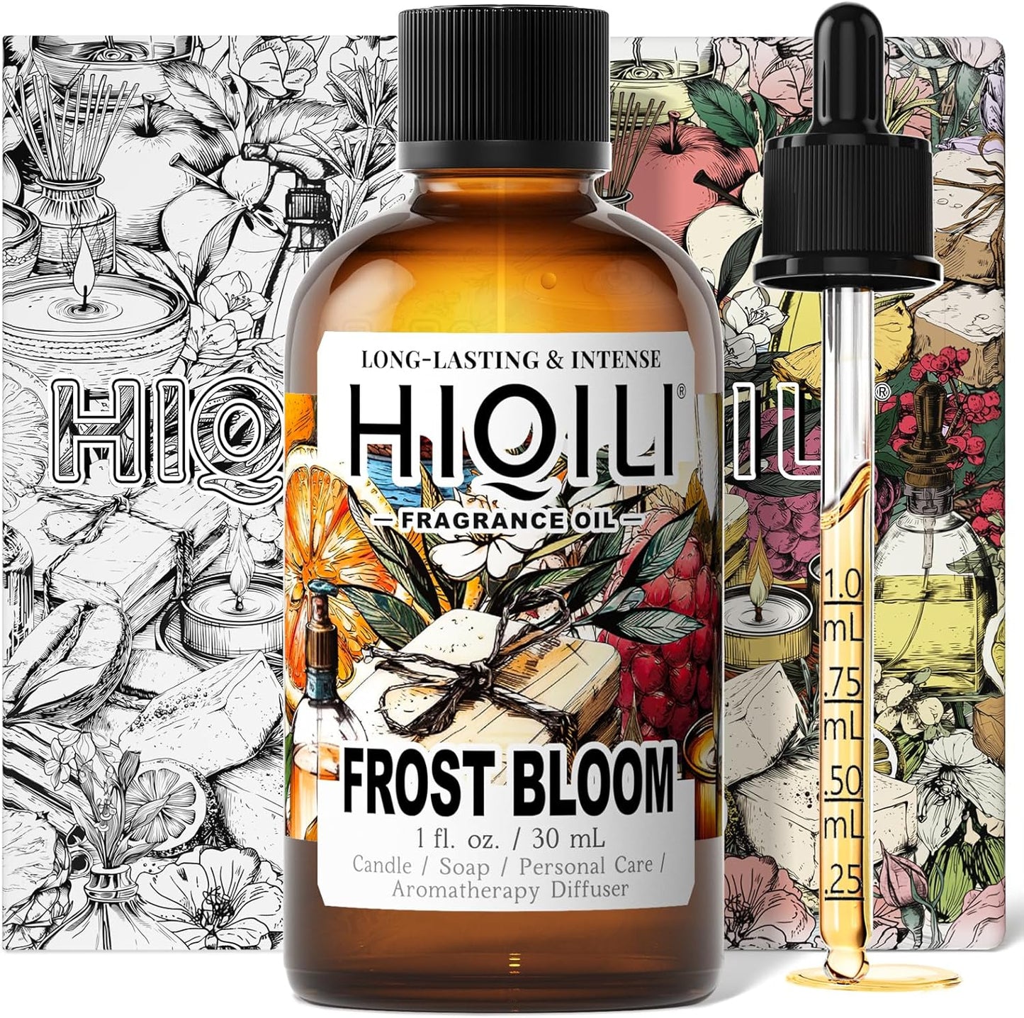 HIQILI Frost Bloom Fragrance Oil, Ocean & Lily of The Valley Scents, for Diffusers, Candles, Soap, Perfume & Hair Mist Making, Long Lasting - 1 Fl Oz