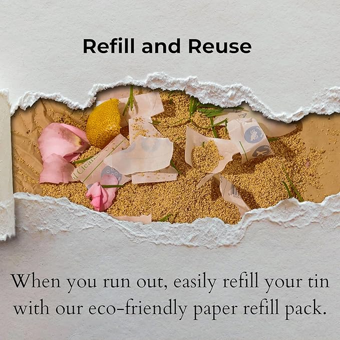 3-in-1 Solid Facial Cleanser, Exfoliator, and Wash-off Mask - Vegan, Cruelty-Free, Plastic-Free, Travel-Friendly, 1 Month Supply (60 Crushable Tablets) in Tin (Brightening Beans in Tin)