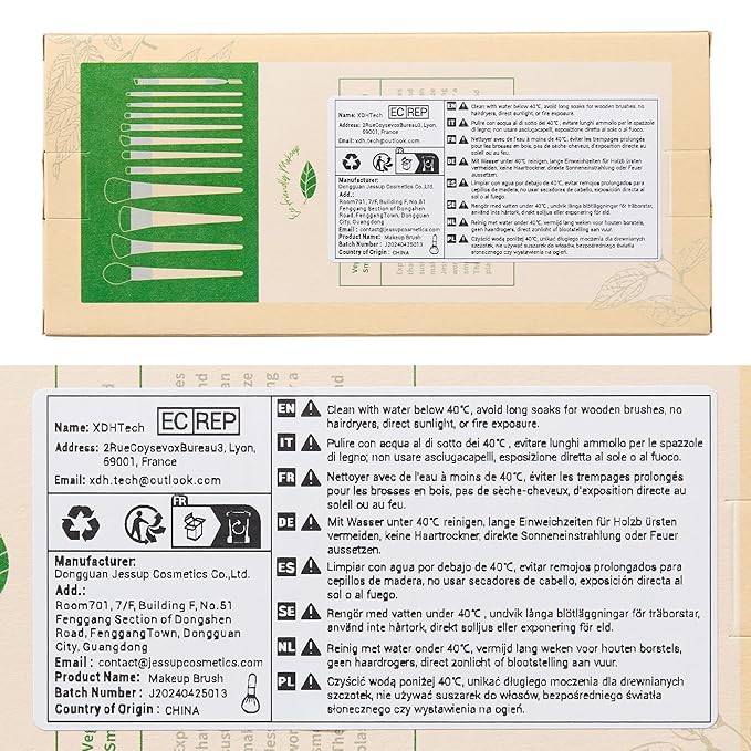 Jessup Vegan Makeup Brushes Set Premium Synthetic Powder Foundation Highlight Concealer Eyeshadow Blending Eyebrow Liner Spoolie Brush Set Burlywood 12pcs T327