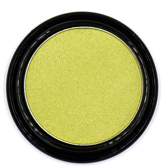 Chartreuse Bright Neon Yellow Green Shimmer Pressed Powder Single Vegan Eyeshadow; Talc, Paraben & Cruelty Free